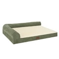 thumbnail image 5 of Plush & Grid Cord Orthopedic Deluxe L-Chaise Pet Bed for Dogs and Cats - Olive, Jumbo, 5 of 12