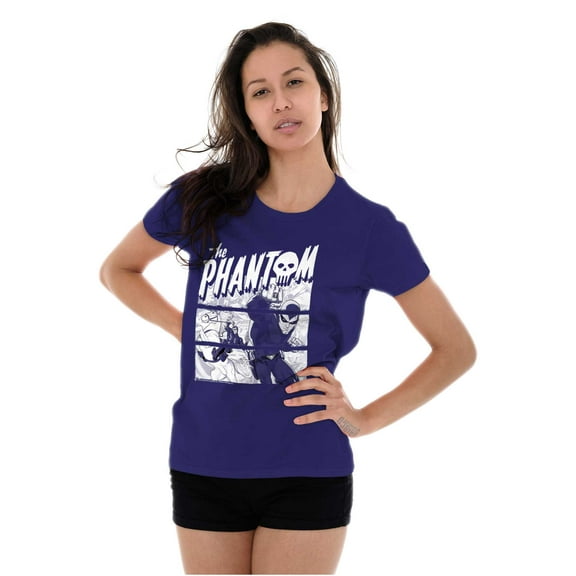 the Phantom Vintage Comic Book Skull Women's T Shirt Ladies Tee Brisco Brands L