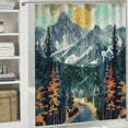 thumbnail image 6 of Orinice Mountain Trees Road Bathroom Decor Set, Colorful Luxurious Graphic Print Polyester Fabric Fashion Shower Curtain Set with Hooks 60x72, 6 of 7