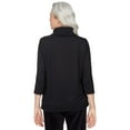 thumbnail image 2 of Alfred Dunner Womens Petite Solid Cowl Neck Top With Necklace, 2 of 6