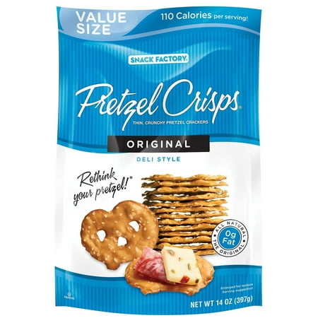 (2 Pack) Snack Factory Pretzel Crisps, Original, 14