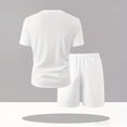 thumbnail image 5 of hotojiny Men's Tracksuit Summer 2 Piece Set Short Sleeve Crew Neck T-Shirt and Sweat Shorts Sweatsuit Sets Loungewear(White,X-Large), 5 of 5