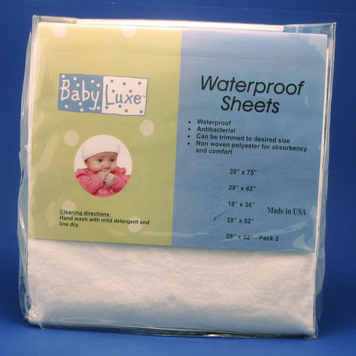 Babyluxe Fitted Waterproof Crib Sheet 28" x 52"
