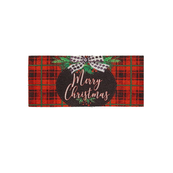 Evergreen Farmhouse Ornament Sassafras Indoor Outdoor Switch Doormat 1'10"x10" Multicolored