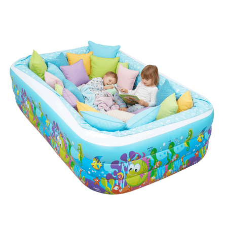 Naipo Inflatable Swimming Pool 120"x72"x22" Blow up Pool , Full-Sized Above Ground Family Pool,Baby Playpen, Backyard, Relaxing Cozy