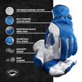thumbnail image 2 of Guantes Caiman Premium de cuero flor de vacuno azul y blanco talla grande, 2 of 2