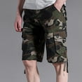 thumbnail image 6 of IROINNID Discount Cargo Shorts for Men Camouflage Work Shorts Multiple Pockets Straight Tube Five Piece Pants Beach Vacation Shorts,Olive Green, 6 of 6