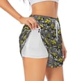 thumbnail image 3 of Lsque Modern Yellow Excavator Printed Women's Running Shorts with Liner Pockets,Elastic Quick Dry Workout Athletic Gym Yoga Shorts,Womens High Waist Shorts-XX-Large, 3 of 9