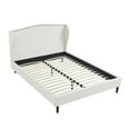 thumbnail image 3 of Rustic Manor Eloisa Linen Upholstered Platform Bed Queen Size, Cream White, 3 of 8