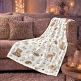 thumbnail image 5 of Woodland Animals with Leaves and Mushrooms, Calming Forest Style for Kids, Soft Nature Nursery Pattern and Baby Shower Gift, Cozy Flannel Blanket for Nursery and Bedroom, Home Decor, 5 of 8