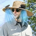 thumbnail image 2 of Darzheoy Outdoor Wide Brim Sun Hat with 2 Solar & USB Fan Sun Bucket Hats for Men Women Fishing Hat with Fan Built in (Ice Sleeves Free), 2 of 7