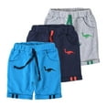 thumbnail image 3 of Bullpiano 1-6T Boys' Summer Cotton Shorts Dinosaur Print Embroidered Sports Shorts Kids Beach Short for Running Fitness (Blue), 3 of 7