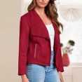 thumbnail image 4 of Chaqueta Abrigo de manga larga con cuello vuelto, estilo informal, traje diario para mujer Ygjytge Rojo T M para Mujer, 4 of 5