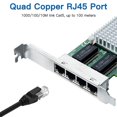 thumbnail image 4 of Gigabit 4 Ports NIC avec Puce Intel I350, Carte Réseau 1 Go Comparée à Intel I350-T4 NIC, Ports Quad RJ45, PCI Express 2.1 X4, Carte Ethernet Profil Bas pour Windows/serveur Windows/linux, 4 of 10