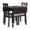 thumbnail image 6 of EUROCO 3-Piece Dining Table Set for 2,Rectangular Solid Wood Dining Table with Drop Leaf,2 Dining Upholstered Chairs and MDF Board,Perfect for Small Space, Easy Assembly,Espresso, 6 of 7