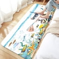 thumbnail image 2 of Funny Cat Bathroom Rugs, Teal Blue Ocean Fish Shower Curtain Funny Bathroom Rugs Set for Kids Bathroom, Ocean Animal Starfish Fish Turtle Bathroom Rugs Funny Cat Bathroom Rug Mat 17X48inch, 2 of 3