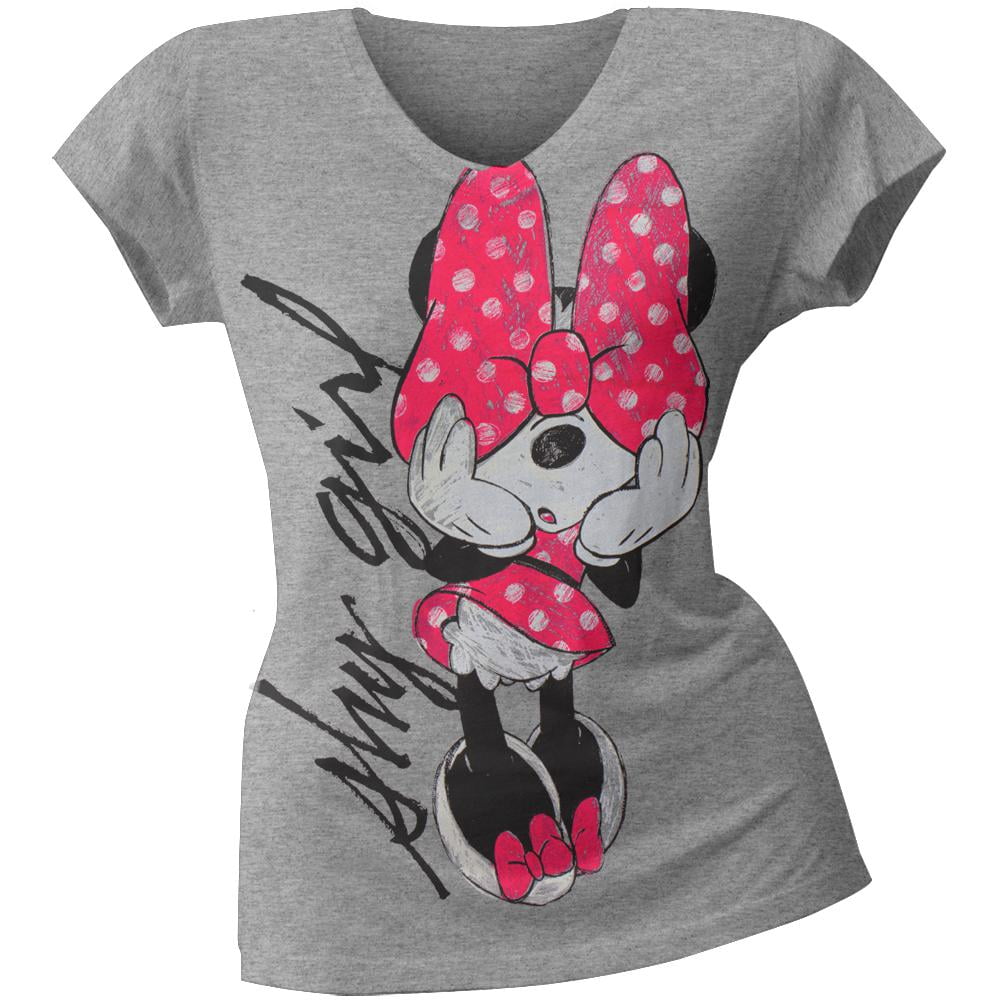 Disney Juniors Girls Minnie Mouse Sketch White T-shirt 