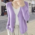 thumbnail image 2 of vigerkar Women's Button Down Cardigan Sweaters Fall Long Sleeve Open Front Soft Cardigan Casual Loose Knit Coat Outerwear (Light Purple, XL), 2 of 5