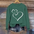 thumbnail image 4 of Women's St. Patrick's Day Sweatshirt Green Printed Crewneck Long Sleeve Casual Pullover Lounge Tops (M, Green), 4 of 6