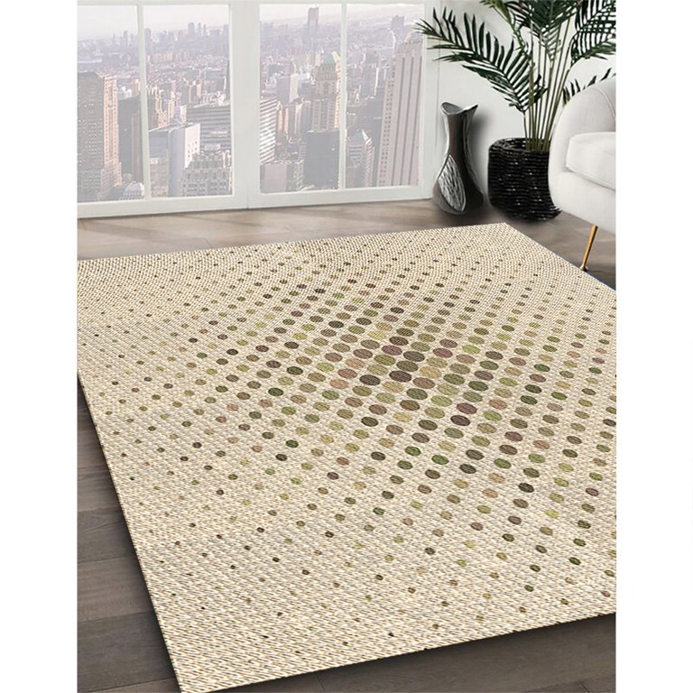 Ahgly Company Machine Washable Indoor Rectangle Transitional Moccasin Beige  Area Rugs, 3' x 5