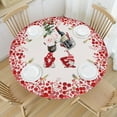 thumbnail image 3 of Valentines Day Gnome Round Fitted Tablecloth Best for 48"-52" Love Red Heart Table Cloth Elastic Edge Water-Resistant Washable Roses Table Cover for Happy Party Picnic Camping Outdoor Indoor Decor, 3 of 6