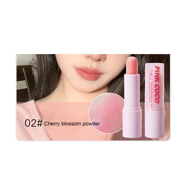 Bálsamo de lápiz labial de extracto de planta natural PINKCOCO 0,09 oz (7 g) - Hidratante calmante e hidratante para labios secos y agrietados - Protección duradera - Base de maquillaje