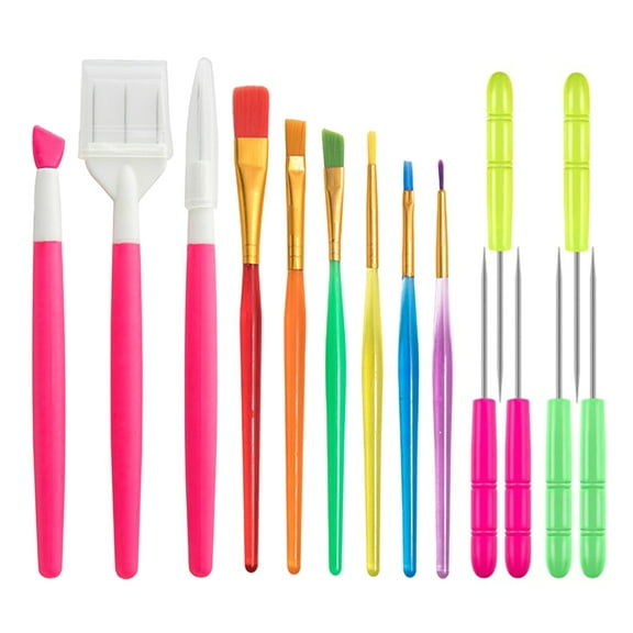 15-Pcs Cake Decorating Brush Fondant Tools for Leaves, Flowers, Figures and Other Decorations