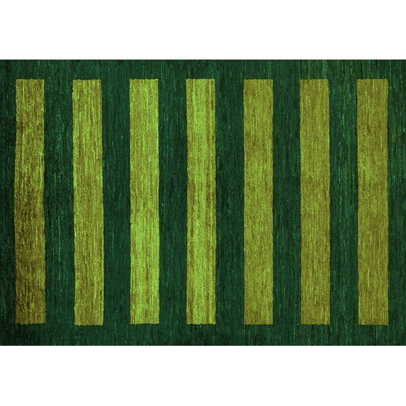 Ahgly Company Indoor Rectangle Abstract Green Modern Area Rugs, 2' x 3'