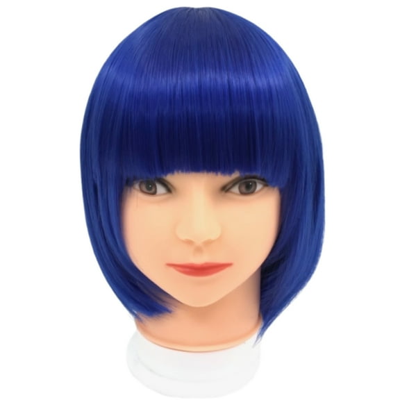 Blue Bob Wig with Bangs