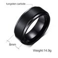 thumbnail image 2 of Anillos Para Hombre BASIC 8MM Band Negro Puro Carburo De Tungsteno Hombres Joyería Aneis Bague, 2 of 3