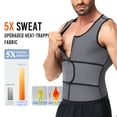 thumbnail image 3 of LALAMELON Sauna Vest for Men Waist Trainer Vest with Zipper Workout Sauna Suit with Adjustable Waist Trimmer Belt, 3 of 5