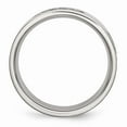 thumbnail image 2 of White Stainless Steel Ring Band Wedding Ridged Black Rubber 7mm Edge Brushed, 2 of 6