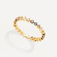 thumbnail image 3 of Anillo s925 con flor de plata y circonitas de colores brillantes para mujer, anillo apilado con diamantes, nicho súper brillante, 3 of 5