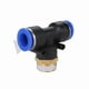 thumbnail image 5 of 4 piezas PB " Conector de aire ajustado T Forma Tee 4mm a 12 mm Tubo de manguera a 1/8 "1/4" M5 3/8 "1/2" BSP Acoplador neumático de hilo masculino, 5 of 6
