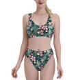 thumbnail image 2 of Picia Rose Flowers Women's High Waisted Bikini Scoop Neck Swimsuit Two Pieces Bathing Suit-Large, 2 of 8