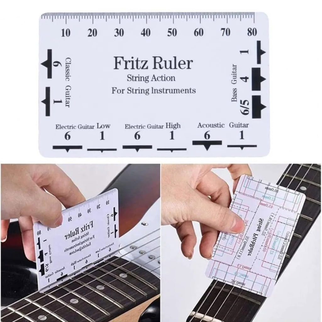 CEORPER Guitar Setups Gauge Luthier Repair Tool Bass Measuring Tool Guitar String Action Gauge Ruler Guitar String Height Gauge