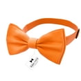thumbnail image 2 of Boy's Burn Pumpkin Bow Tie with Handkerchief Pre-Tied Style Formal Satin Classic Bowtie for Tuxedo Faux Silk, by Adam Young (Medium, Orange), 2 of 5