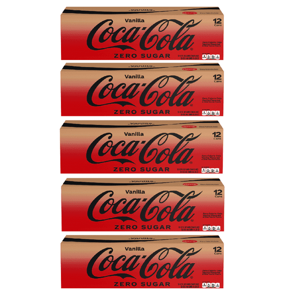 Coke Zero Vanilla Fridge Pack Bundle, 12 fl oz, 5 Cases of 12-PACK