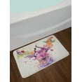 thumbnail image 2 of Indie Bath Mat, Artistic Colorful Deer Portrait with Color Splashes and Various Flowers on the Horns, Non-Slip Plush Mat Bathroom Kitchen Laundry Room Decor, 29.5 X 17.5 Inches, Multicolor, Ambesonne, 2 of 2