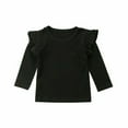 thumbnail image 1 of Summer Toddler Baby Girl Basic Plain Ruffle Long Sleeve Cotton T Shirts Tops Tee Clothes, 1 of 3