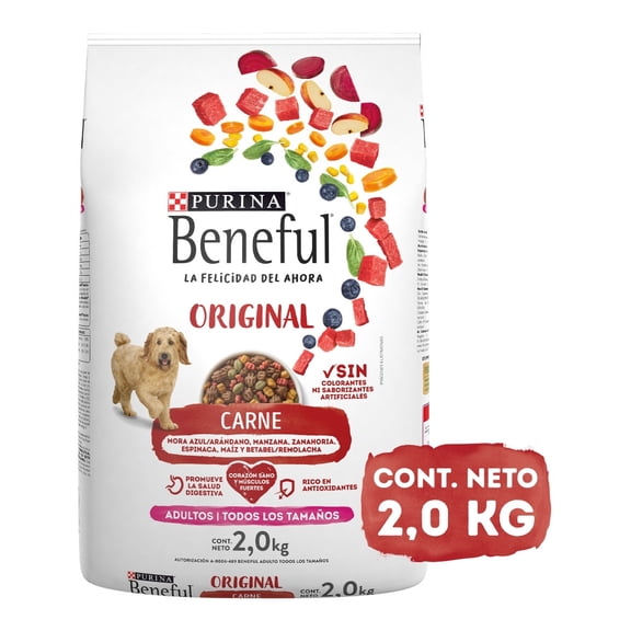 Alimento para Perro Beneful Adulto Original Todos los Tamaños Sabor Carne 2.0 kg