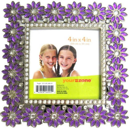 Your Zone Yz Purple Metal Flower Frame 4x4