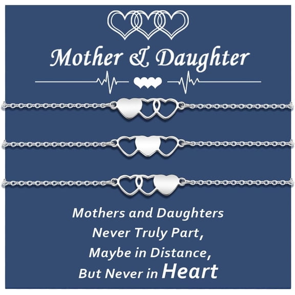 2/3/4/5 Pcs Mother Daughter Bracelets Set Mothers Day Gifts for Grandma Granddaughter Mom Daughter Gifts Mommy and Me Matching Wish Bracelets Easter B