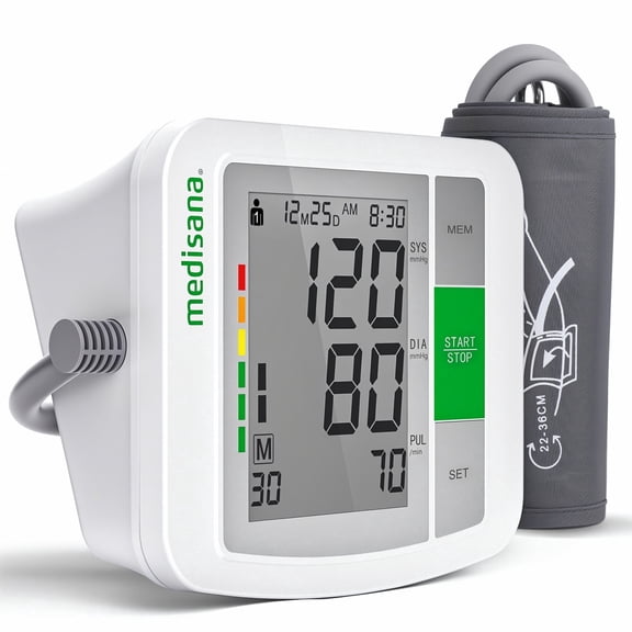 Medisana Accurate Upper Arm Blood Pressure Monitors for Home Use, Automatic Digital BP Monitors Machine Blood Pressure Cuffs,2 Users,180 Record,Large Display Screen