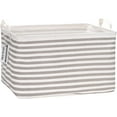thumbnail image 1 of Collapsible Extra Large Canvas Fabric Storage Basket with Handles, Rectangle Waterproof Storage Bin, Box, Cube, Foldable Shelf Basket, Closet Organizer, 22 x 15 x 13 Inches, Silver Dot, 1 of 6