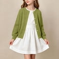 thumbnail image 3 of Lmnyox Girl's Sweaters Plain Button Down Long Sleeve Crew Neck Knitted Cardigan Fall Winter Fashion Sweater Tops, 3 of 9