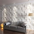 thumbnail image 6 of FLOLEOPA 30Pack 3D Wall Tiles 30X30cm Wall Paneling PVC Wall Cladding Panels Decorative Wall Covering White for Living Room, Bedroom, 6 of 7