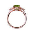 thumbnail image 2 of Star K� Three 3 Stone 8mm Round Genuine Peridot Trillion Engagement Promise Comfort fit Ring, 2 of 9