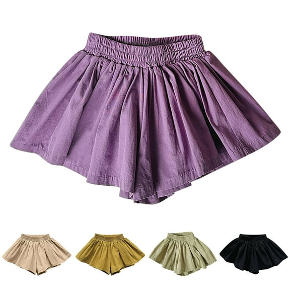 Cethrio Kids Girl's Shorts, Elastic Waist Loose Dancewear 2025 Summer Shorts Purple Size 8-9 T