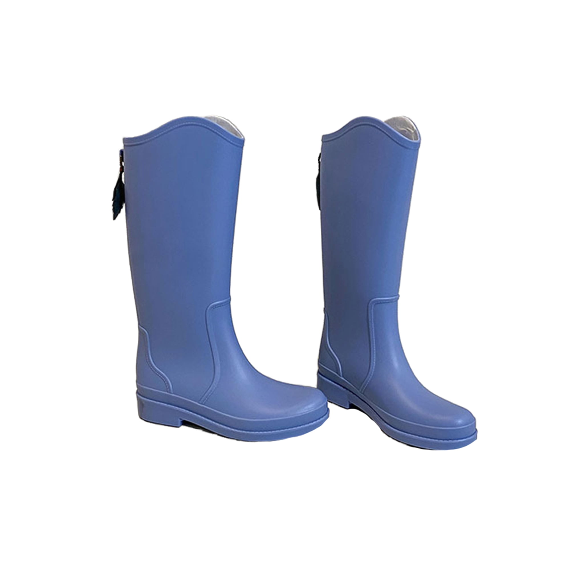 Woobling Ladies Rubber Boot Slip Resistant Garden Shoes Wide Calf Rain Boots Comfort Waterproof Womens Casual Lightweight Work Blue Middle 6